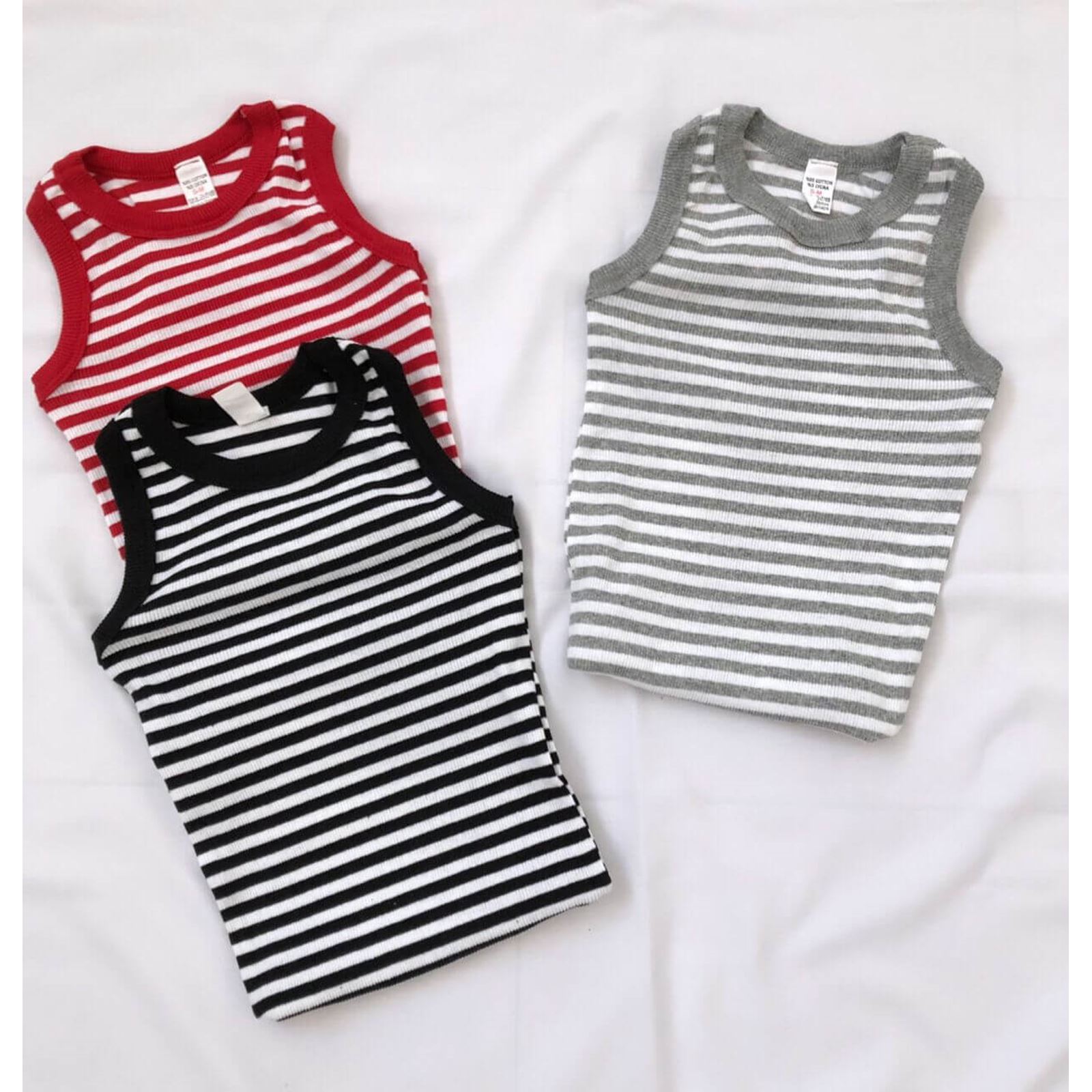 Siyah Çizgili Atlet Crop