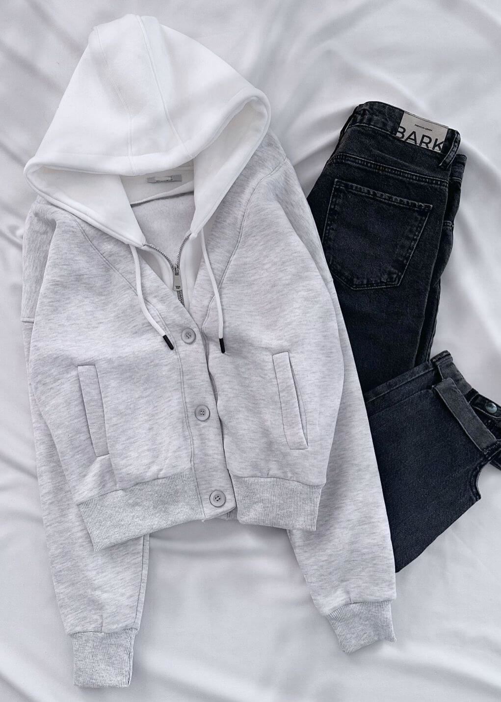 Gri Mlnj  3 İplik Ceket