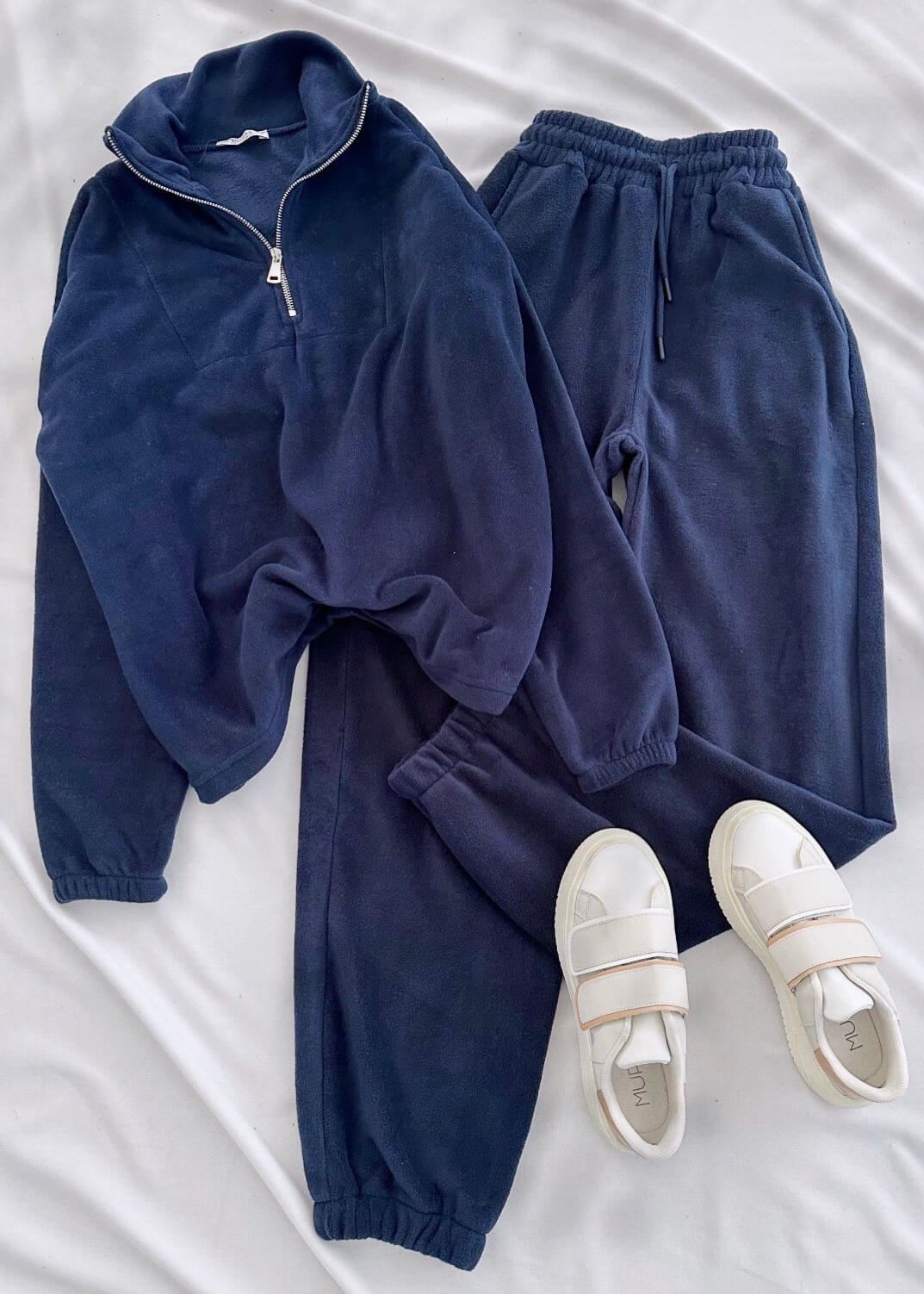 Lacivert Polar Joger Eşofman Takım