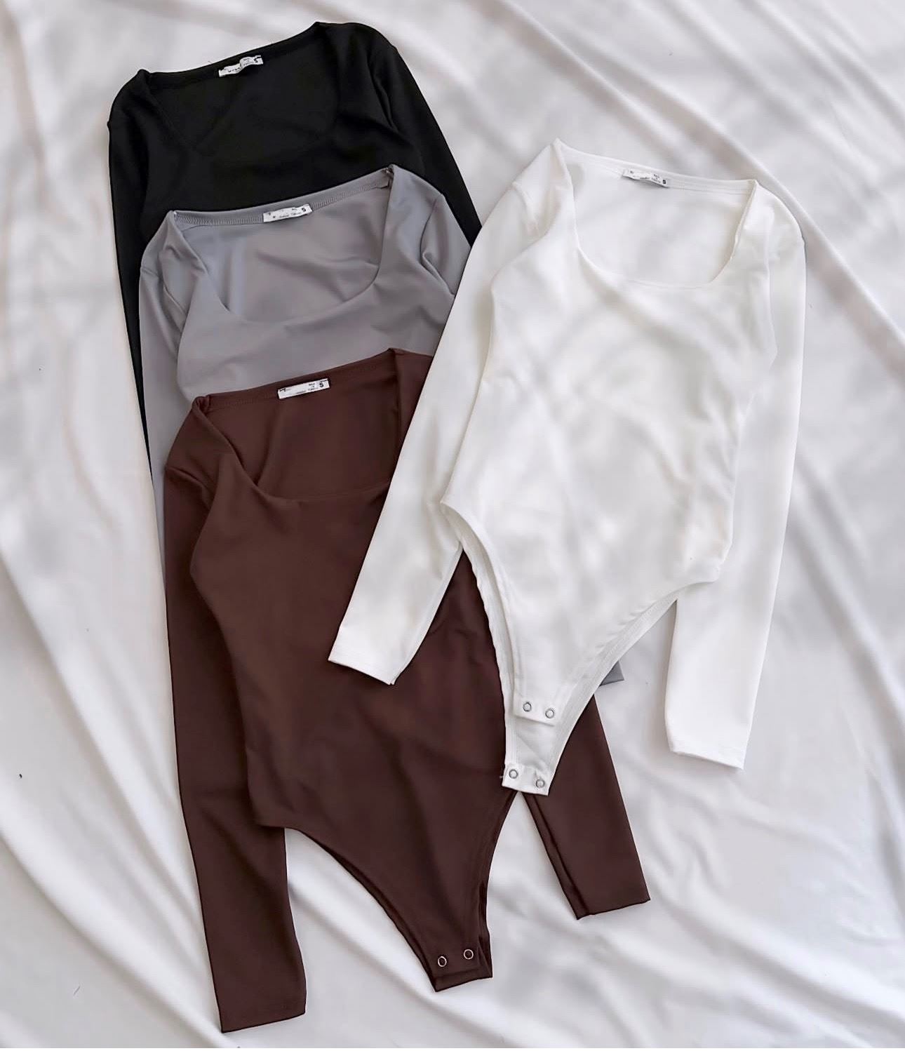 Siyah Uzun Kol Bodysuit