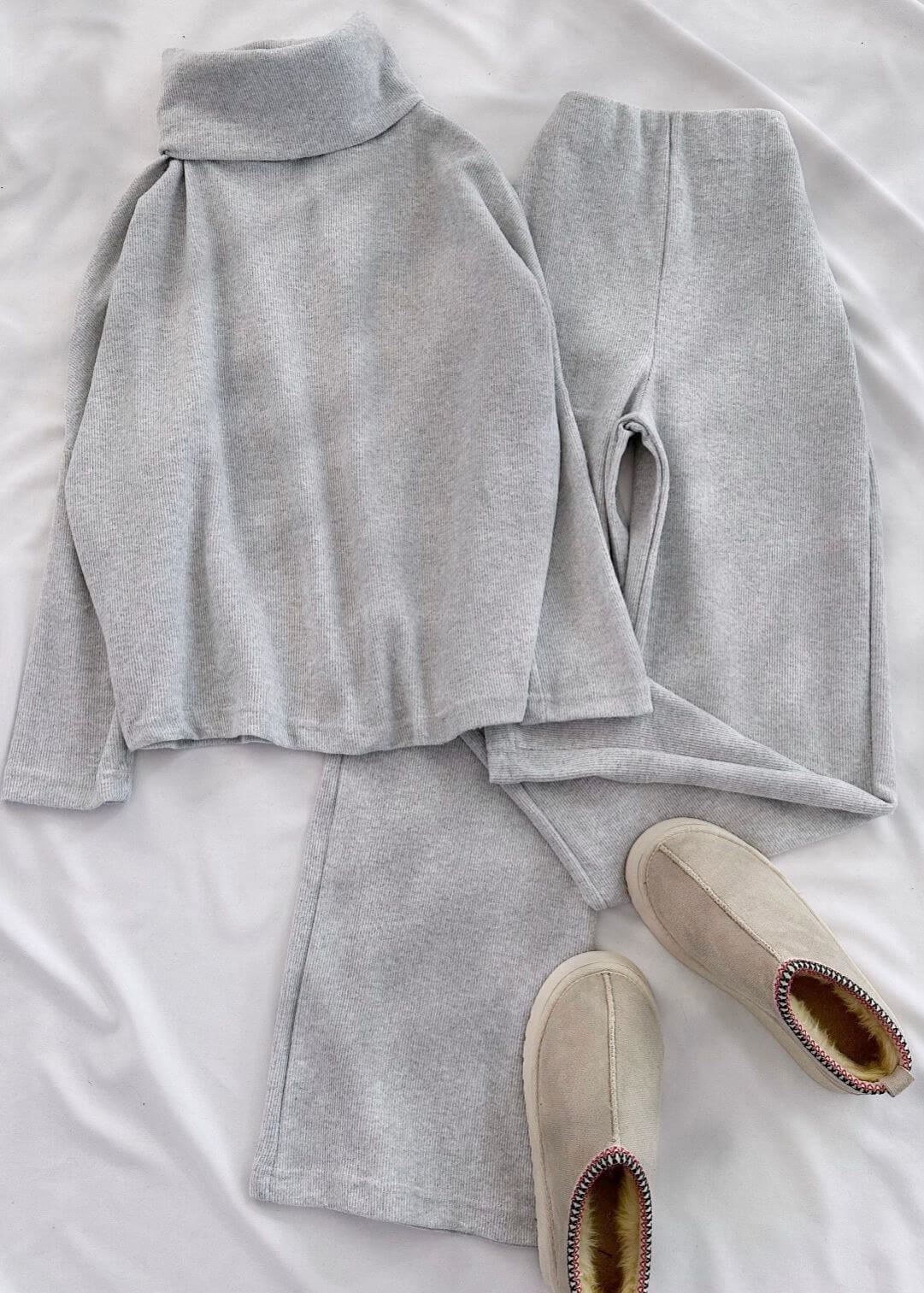 Gri Emj Balıkçı Yaka Takım