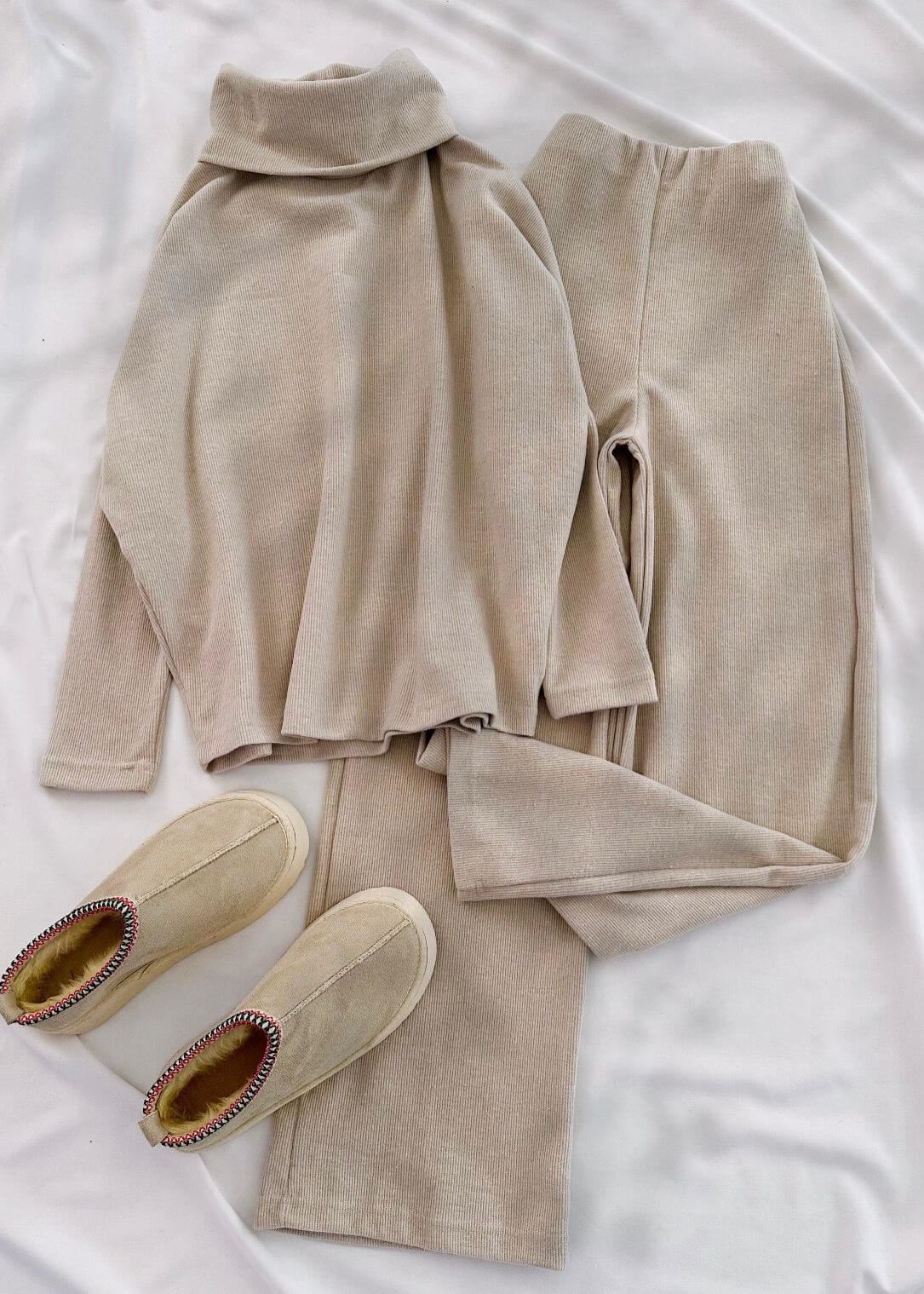 Bej Emj Balıkçı Yaka Takım