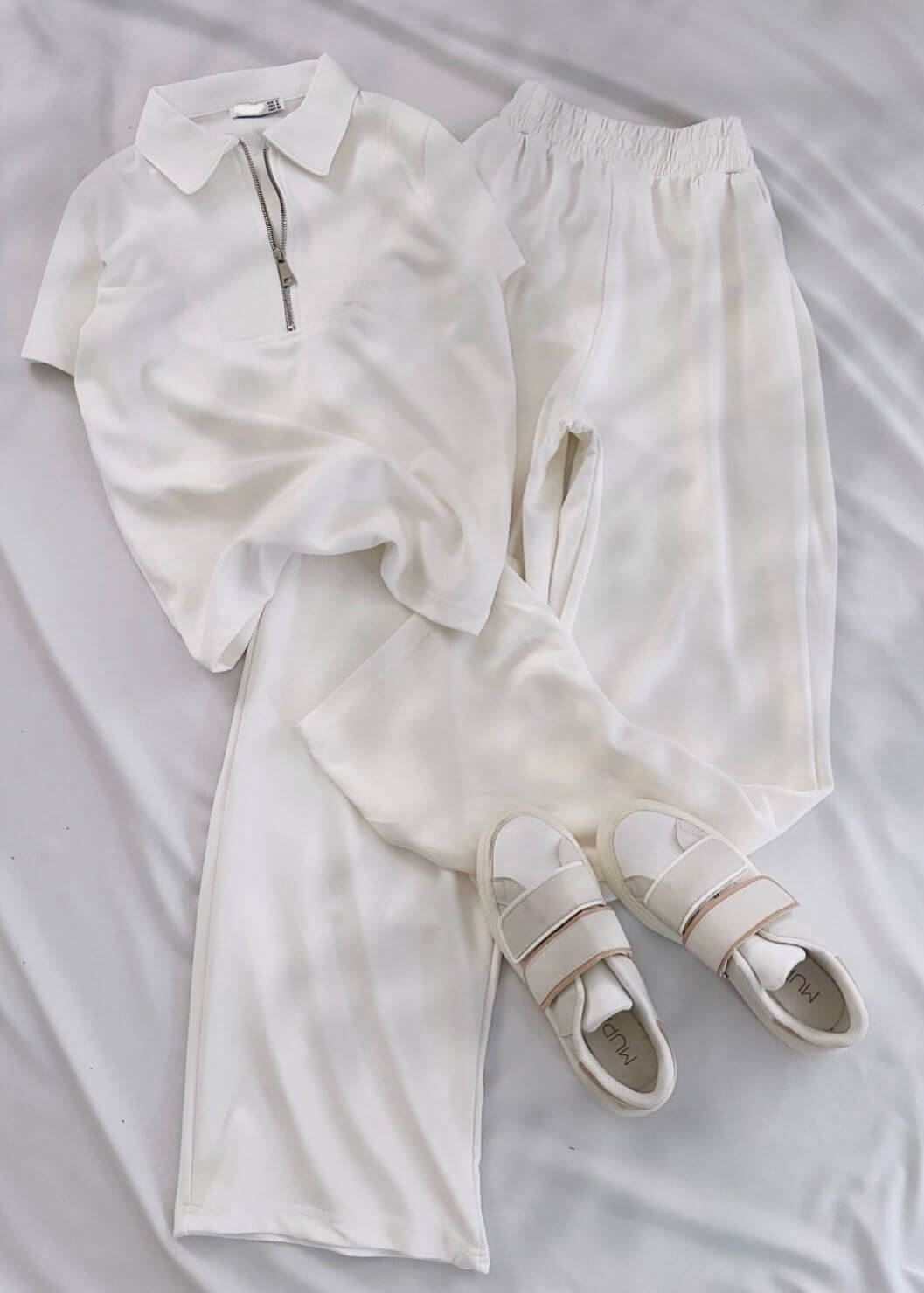 Beyaz Fermuar Detay Oysh Takım