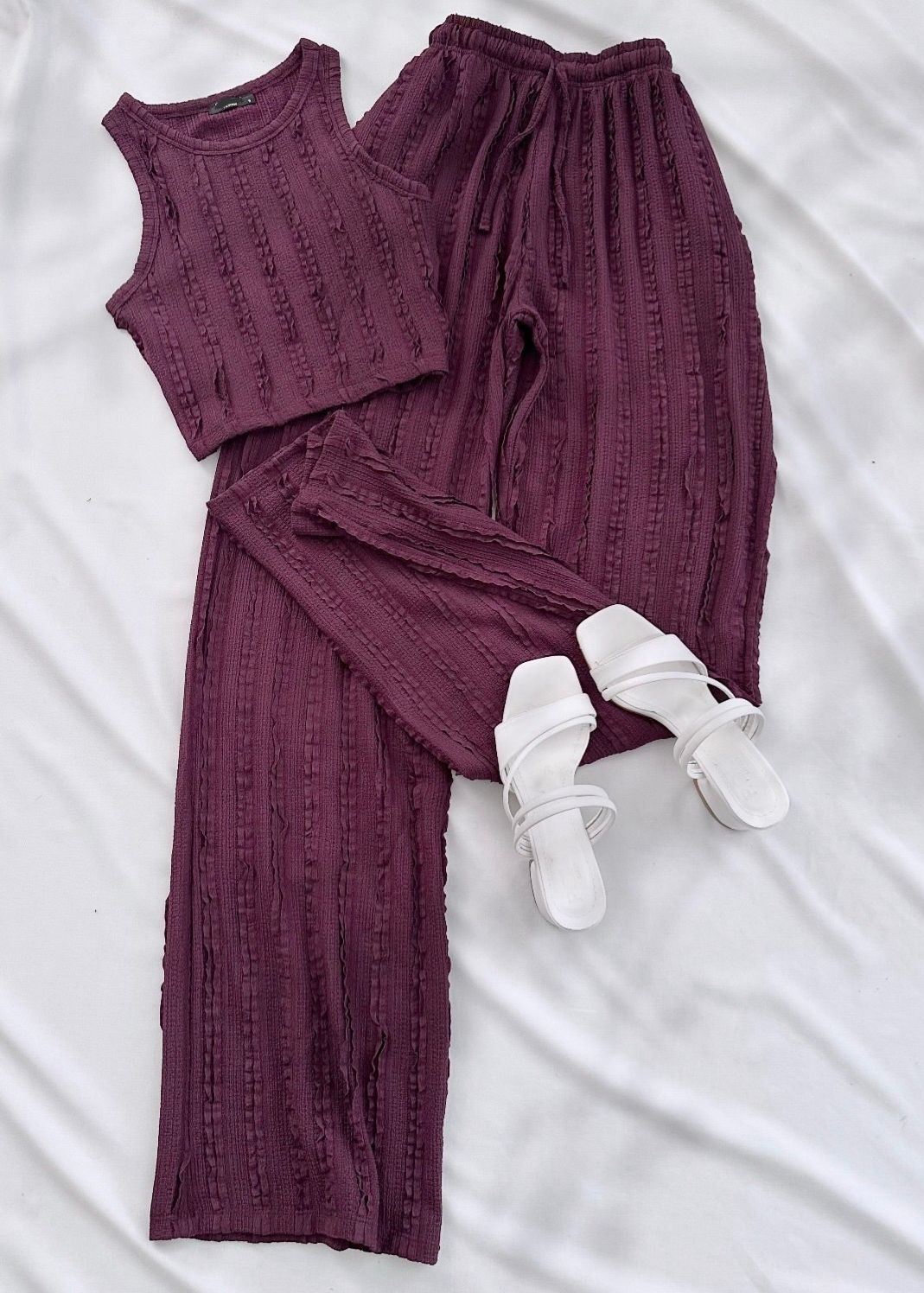 Bordo Halter Yaka Takım