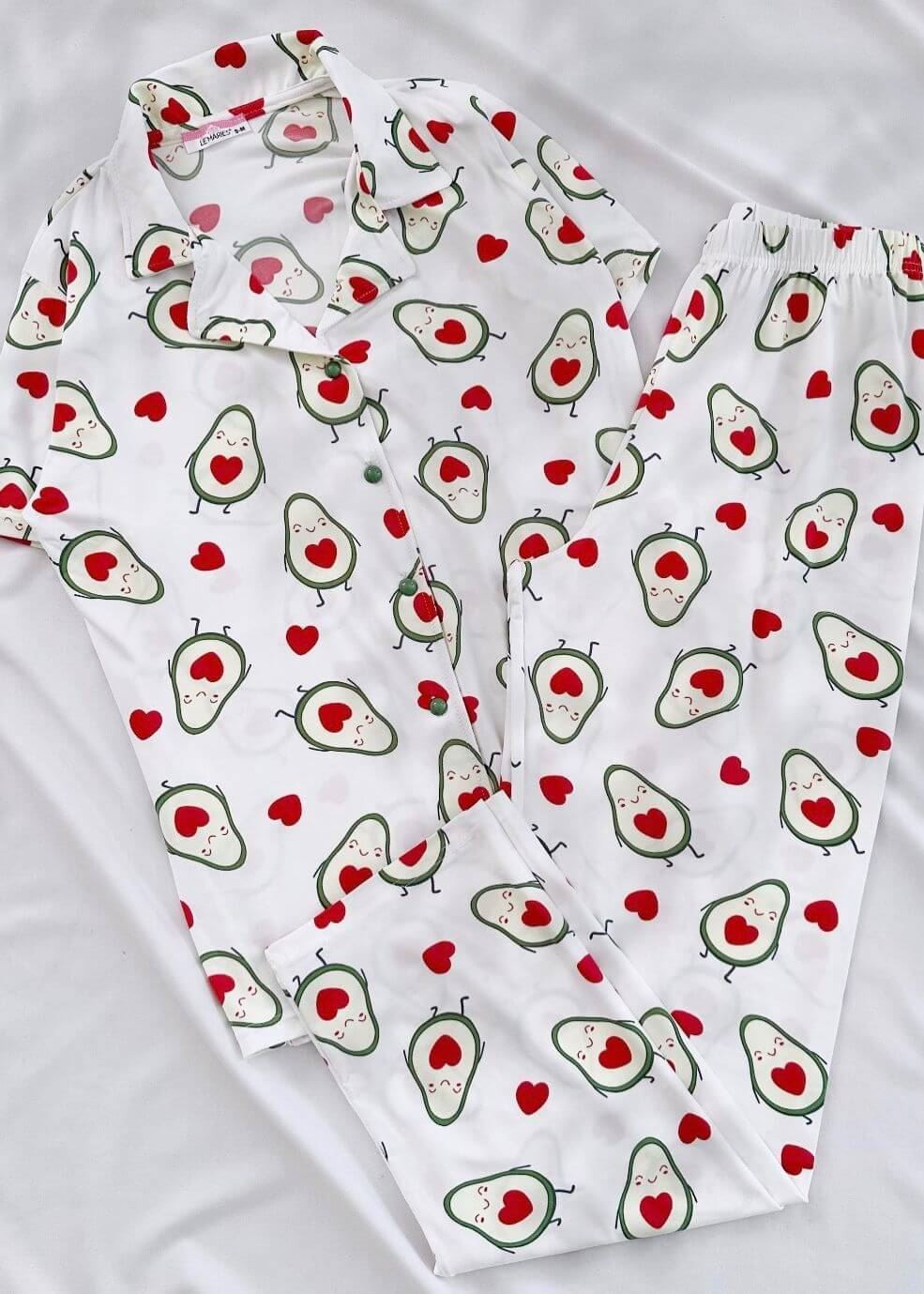 Beyaz Avakado Pijama Takımı