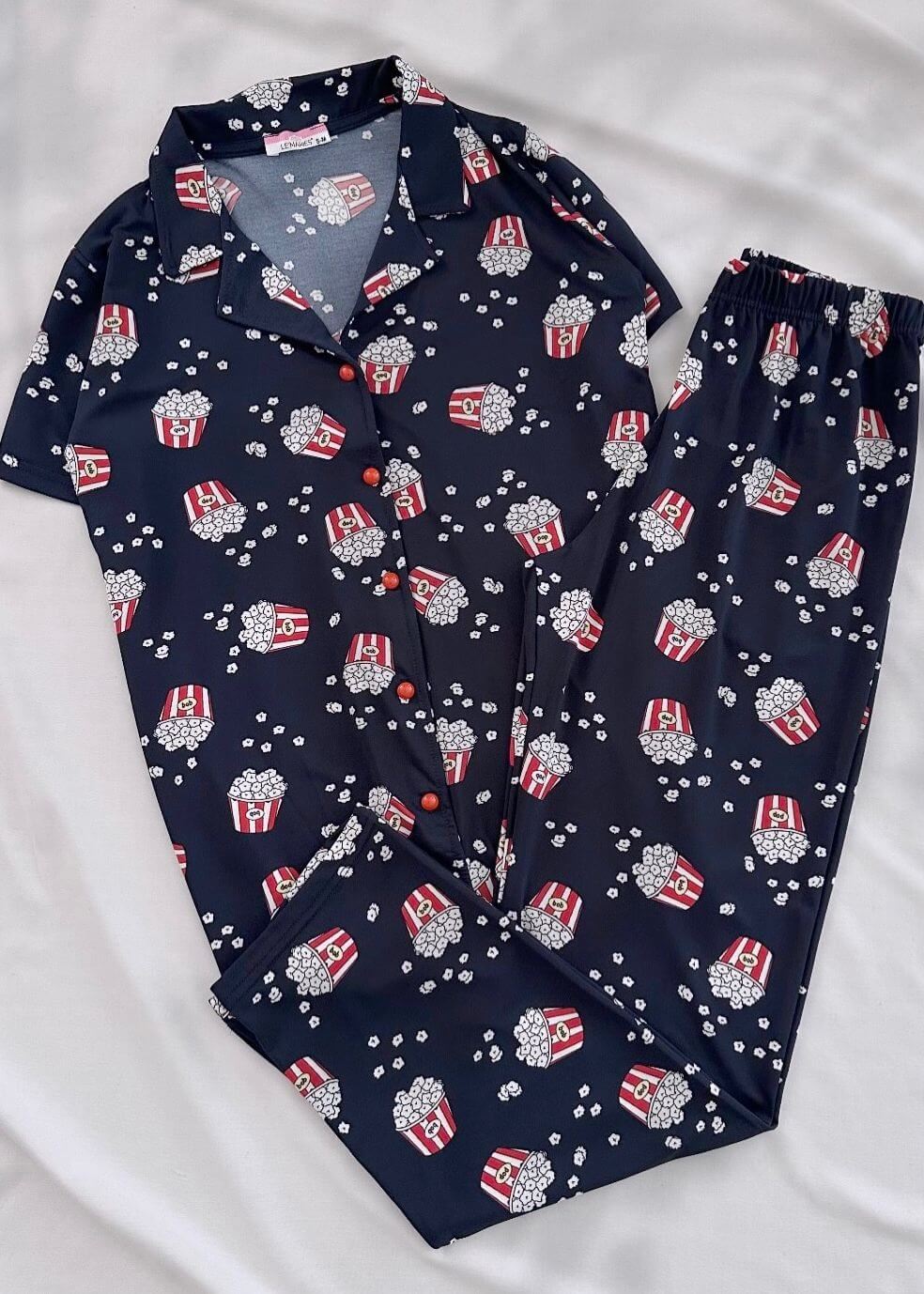 Lacivert PopCorn Pijama Takımı
