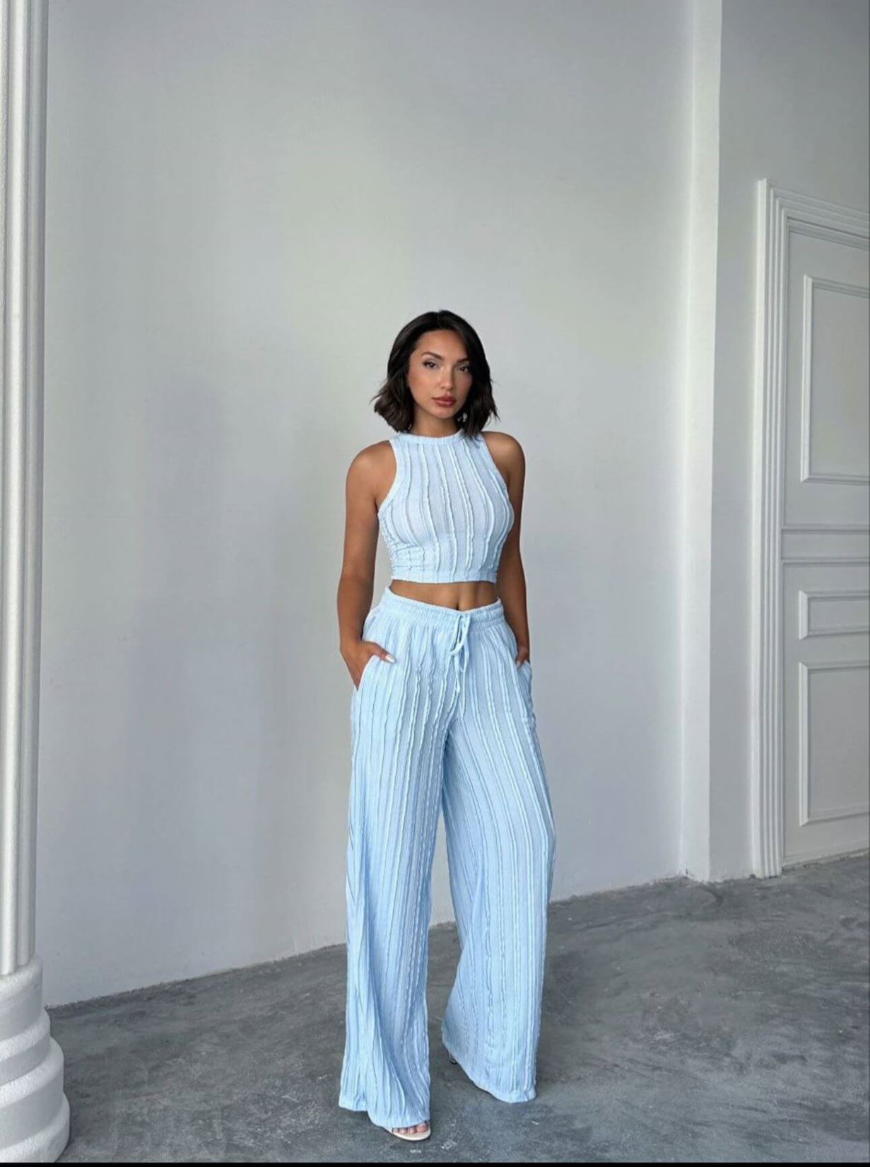 Mavi Halter Yaka Takım