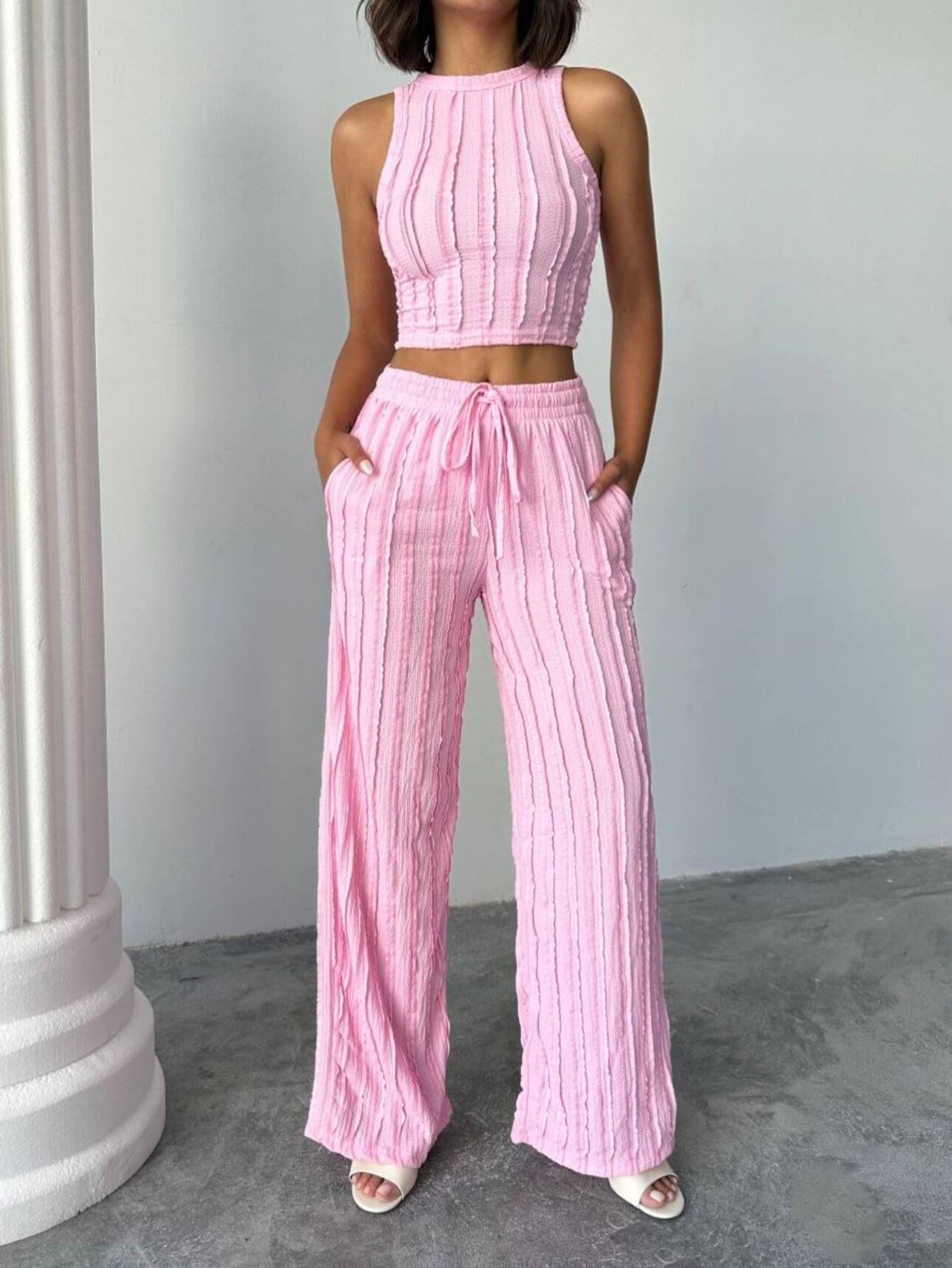 Pembe Halter Yaka Takım