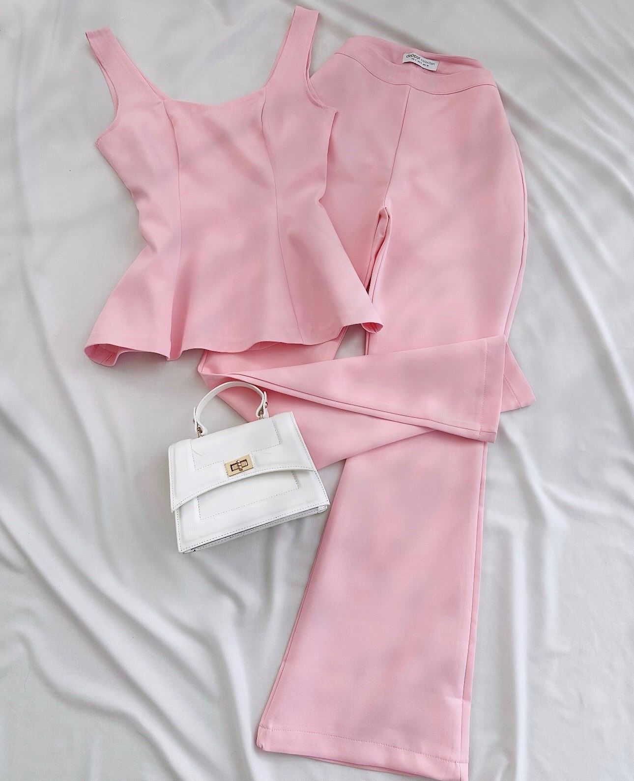 Pembe Double Volan Takım