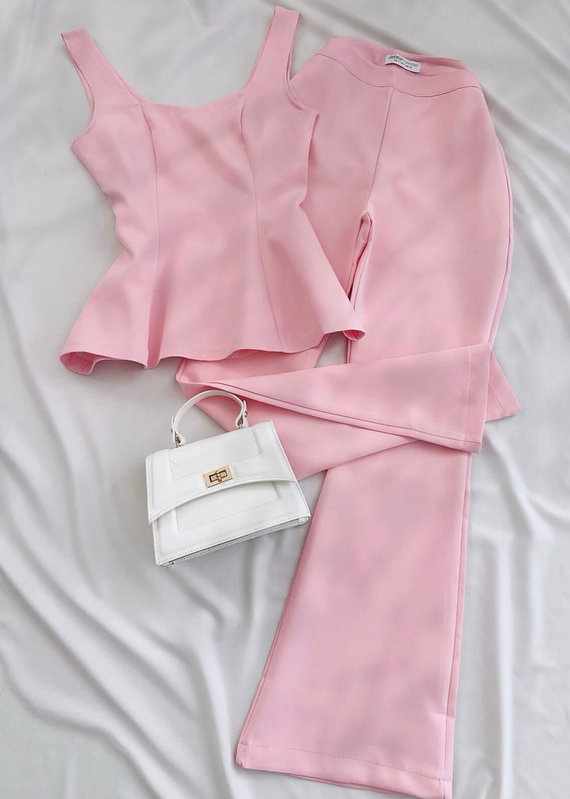 Pembe Double Volan Takım