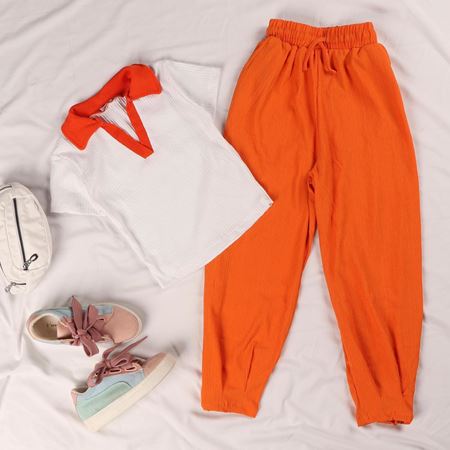 Turuncu Bürümcük Pantolon