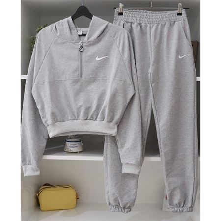 Gri Tik Nakış Eşofman Takımı