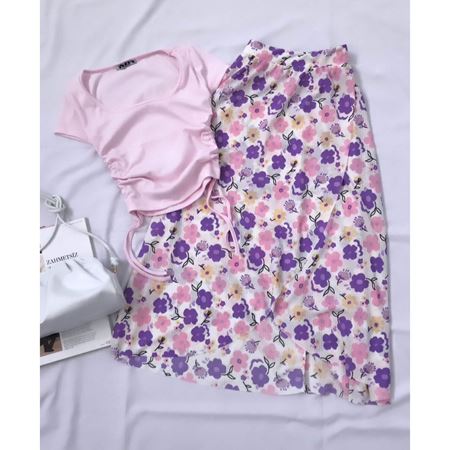 Pembe Yan Büzgü Detay Crop