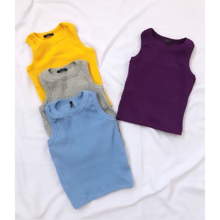 Açık Mavi Atlet Crop