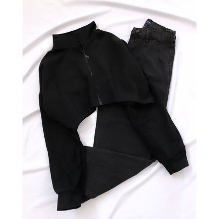 Siyah Crop Ceket