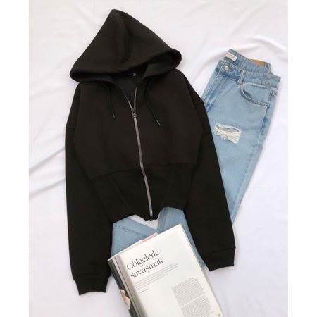 Siyah Korse Bel Ceket