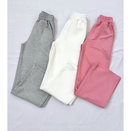 Beyaz 3 İplik İspanyol Paça Eşofman