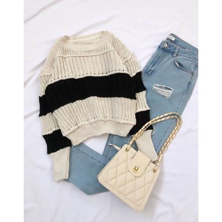 Siyah Örme Triko Kazak