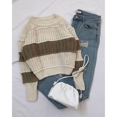 Kahverengi Örme Triko Kazak