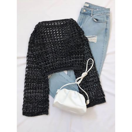 Lacivert Simli Ajurlu Kazak