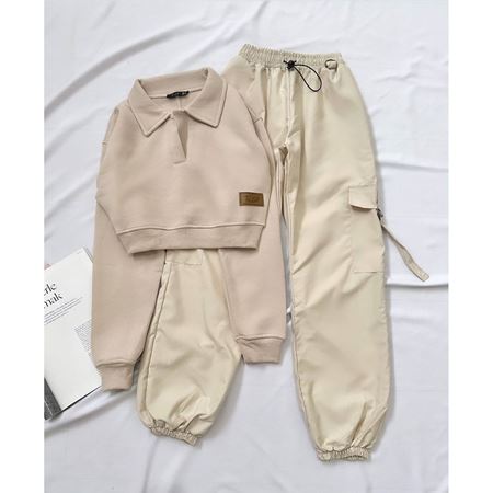 Bej Kargo Cep Detay Pantolon