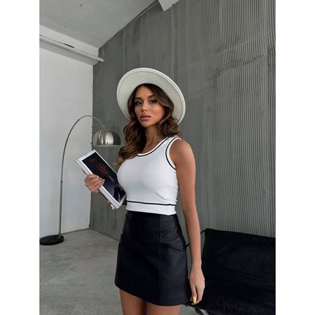 Beyaz Biyeli Atlet Crop