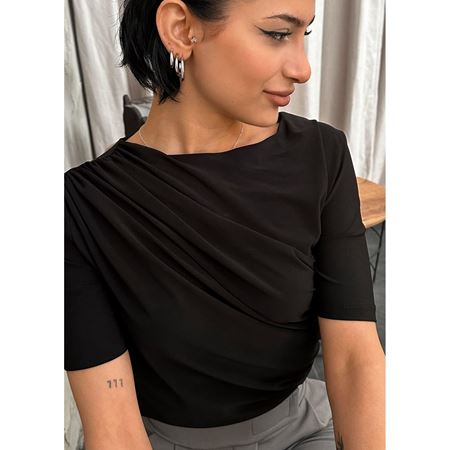 Siyah Sandy Yarım Kol Bluz