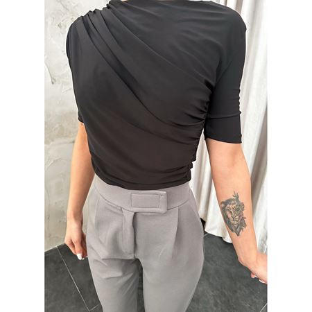 Siyah Sandy Yarım Kol Bluz
