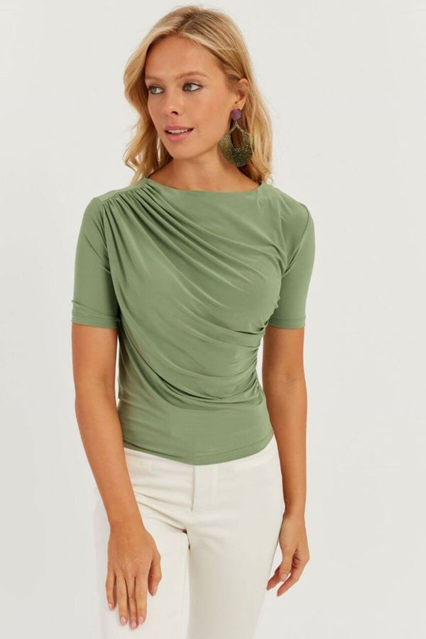 Yeşil Sandy Yarım Kol Bluz