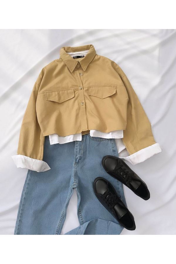 Taba Gömlek Detay Ceket