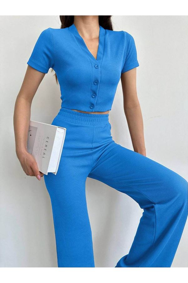 Mavi Hırka Pantolon Takım