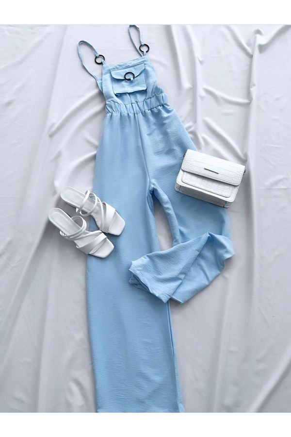 Mavi Ayarlanabilir Askılı Tulum