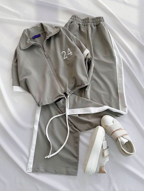 Gri 24 Nakış Eşofman Takımı