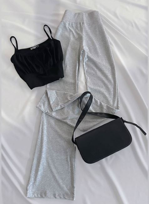 Gri Tayt İspanyol Paça Eşofman