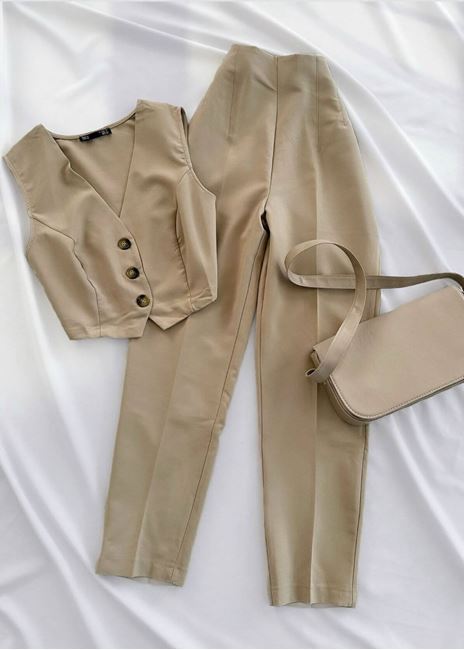 Bej TLL Yelek Takım