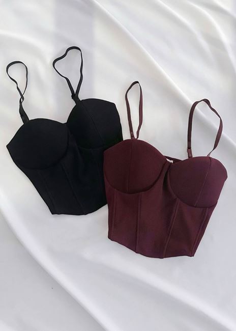 Bordo Crop Büstiyer