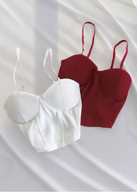 Kırmızı Crop Büstiyer