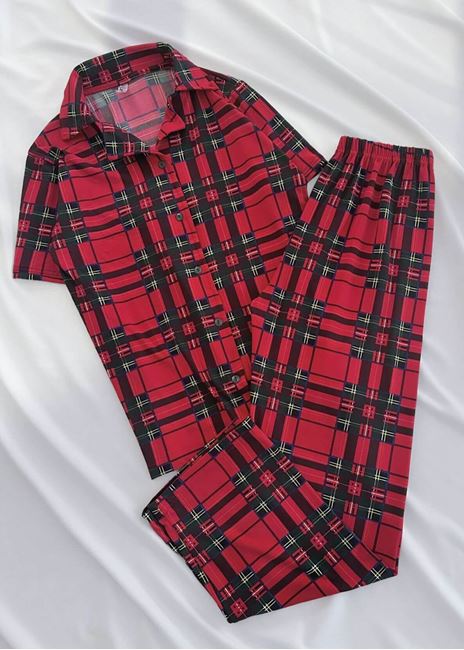 Kırmızı Ekose Mdl Pijama Takımı