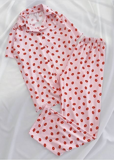 Pembe Öpücük Mdl Pijama Takımı