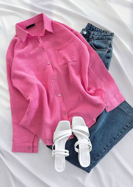 Pembe Müslin Gömlek