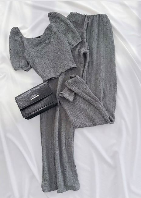 Gri Bürümcük Büzgü Takım