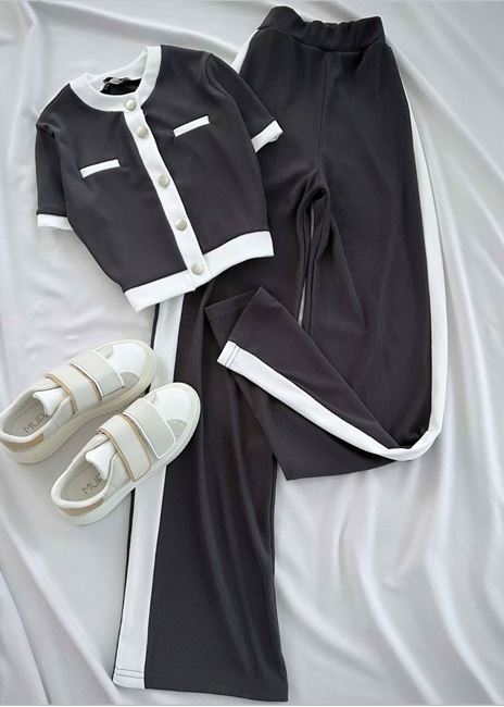 Antrasit Kısa Kol Ottoman Takım