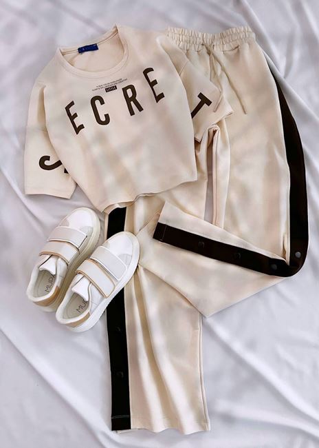 Bej Secret Baskı Eşofman Takımı