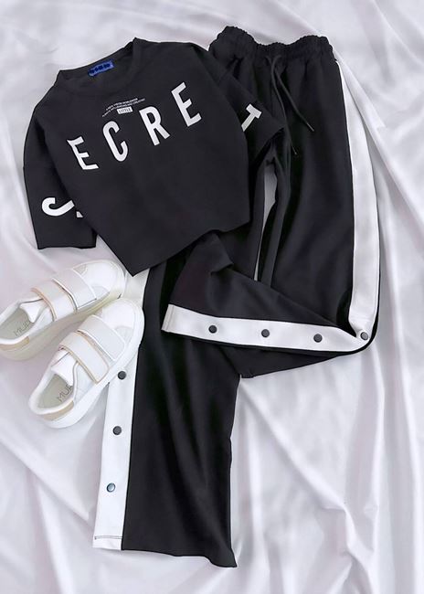 Siyah Secret Baskı Eşofman Takımı