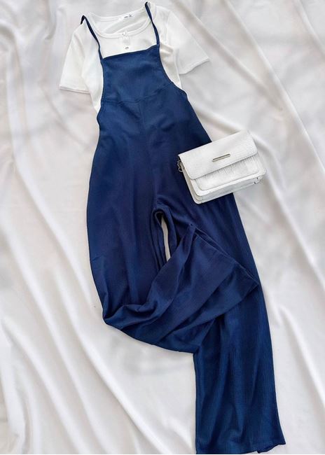 Mavi Askılı Uzun Tulum