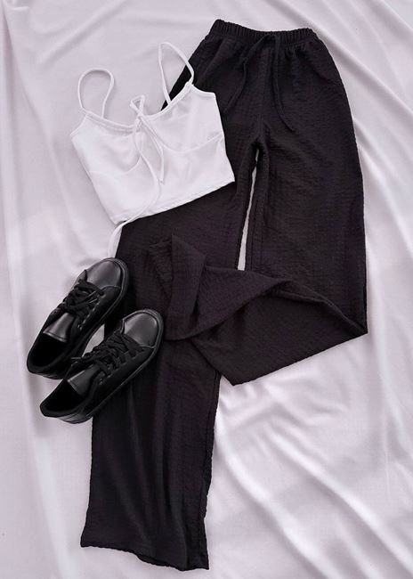 Beyaz Göğüs Bağlama Crop