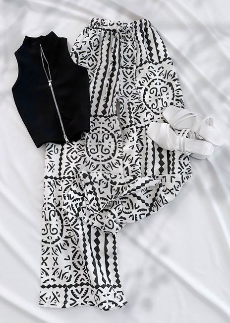 Siyah Atlet Fermuar Detay Bluz