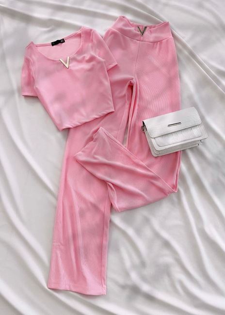 Pembe V Detay kch Ottoman Takım