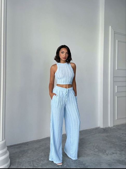 Mavi Halter Yaka Takım