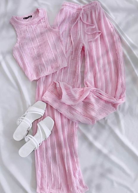 Pembe Halter Yaka Takım